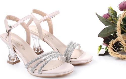 8,5 cm Şeffaf Topuklu Platform Abiye Kadın Ayakkabı