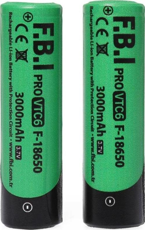 F.B.I VTC6 18650 3.7V 3000mAh 30A Li-ion Şarjlı Pil + Pil Taşıma Kutusu 2'li SET