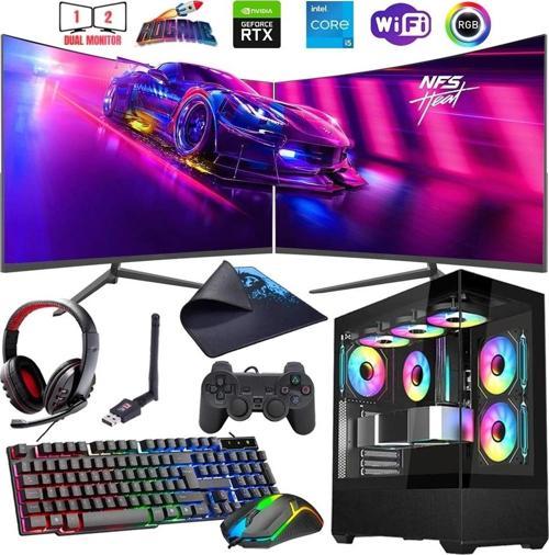 i5 12400F 16GB DDR4 1TB m2 12GB RTX3060 Çift 24" Monitörlü Oyun Bilgisayarı (Gaming SET)