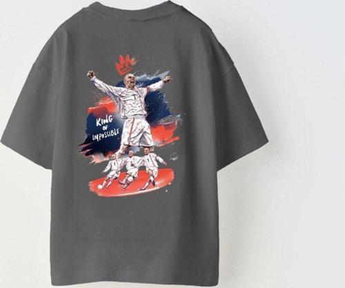 I Can Do All Thıngs Yazılı Futbol Tasarım Baskılı Füme Çocuk T-Shirt