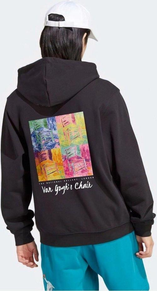 Kapüşonlu Içi Polar Van Gogh'S Chair Baskılı Siyah Unisex Hoodie Sweatshirt