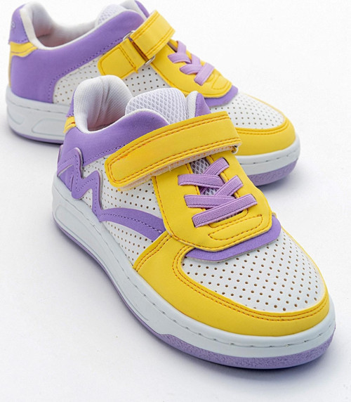 Kız Çocuk Sarı-Lila Sneaker Ayakkabı