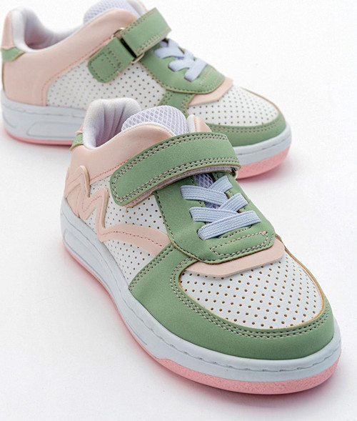 Kız Çocuk Yeşil-Pudra Sneaker Ayakkabı