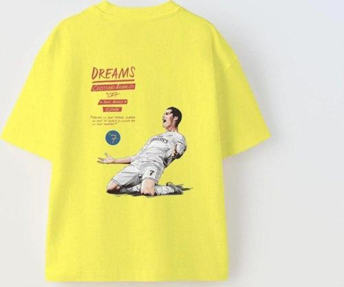 Bring Your Game Yazılı Futbol Tasarım Baskılı Sarı Çocuk T-Shirt