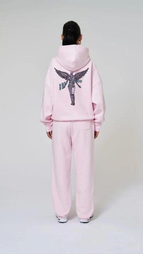 Pembe Kapüşonlu Içi Polar Nirvana In Utero Baskılı Unisex Hoodie Sweatshirt
