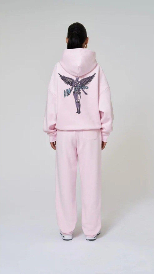Pembe Kapüşonlu Içi Polar Nirvana In Utero Baskılı Unisex Hoodie Sweatshirt