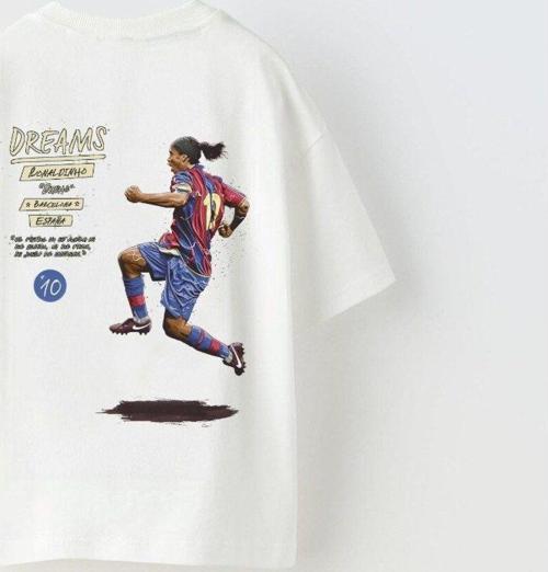 Always On Yazılı Futbol Tasarım Baskılı Beyaz Çocuk T-Shirt