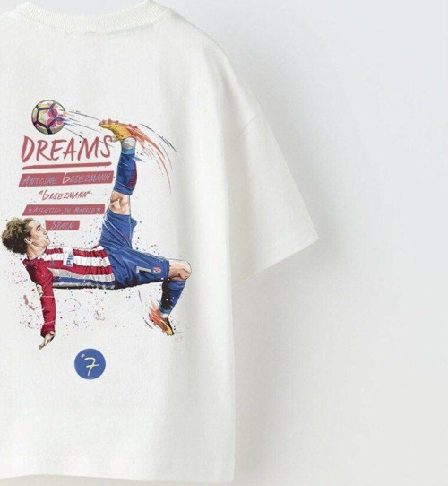 Earned Not Gıven Yazılı Futbol Tasarım Baskılı Beyaz Çocuk T-Shirt