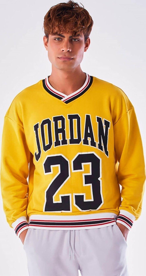 Unisex Sarı M.Jordan 23 Oversize Sweatshirt