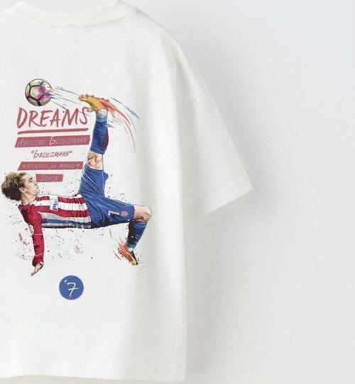 Earned Not Gıven Yazılı Futbol Tasarım Baskılı Beyaz Çocuk T-Shirt