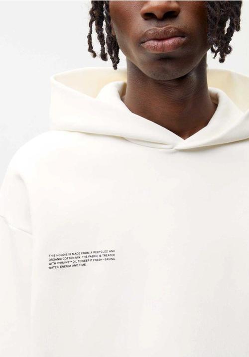 Beyaz Unisex Kapüşonlu Nature Concept Baskılı Oversize Hoodie Sweatshirt