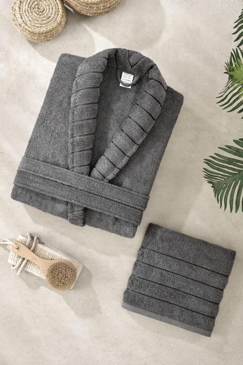 Soft Elegance Banyo Tek Kişilik Bornoz Takımı %100 Pamuklu
