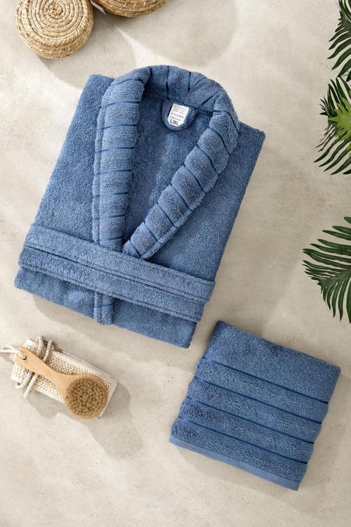 Soft Elegance Banyo Tek Kişilik Bornoz Takımı %100 Pamuklu