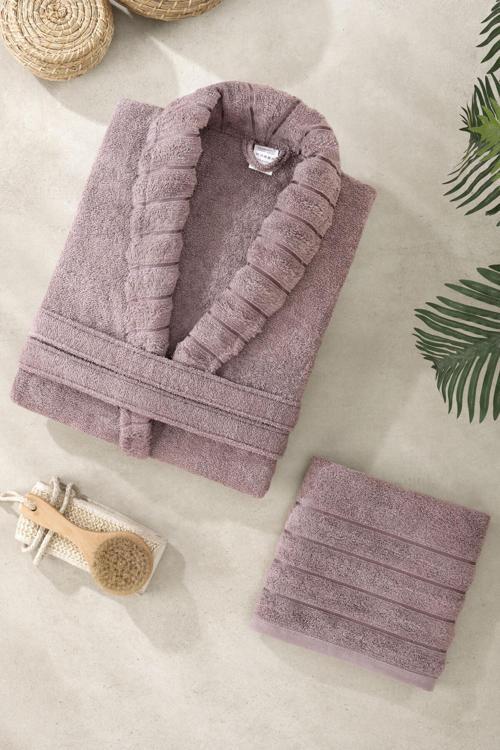 Soft Elegance Banyo Tek Kişilik Bornoz Takımı %100 Pamuklu