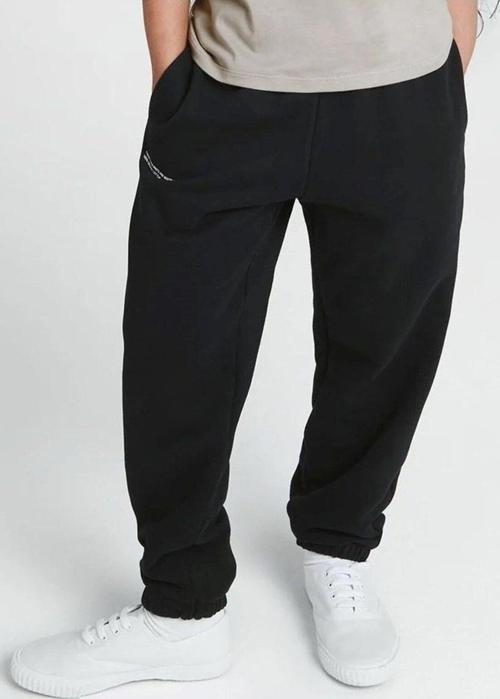 Beli Lastikli Paçası Lastikli Pamuklu Nefes Alan Nature Concept Regular Fit Jogger Siyah Çocuk Eşofm