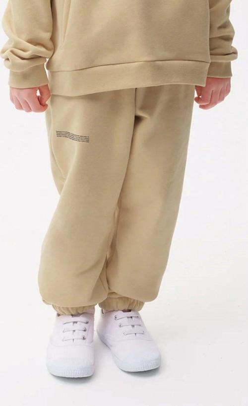 Beli Lastikli Paçası Lastikli Pamuklu Nature Concept Regular Fit Jogger Bej Çocuk Eşofman