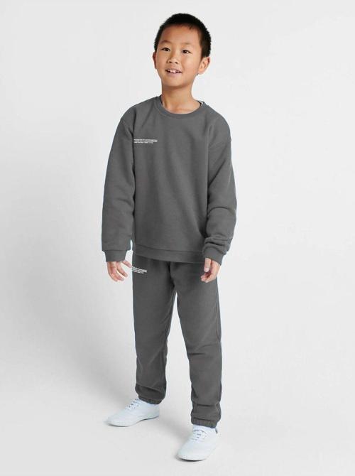 Füme Unisex Çocuk Bisiklet Yaka Nature Concept Baskılı Oversize Hoodie Sweatshirt