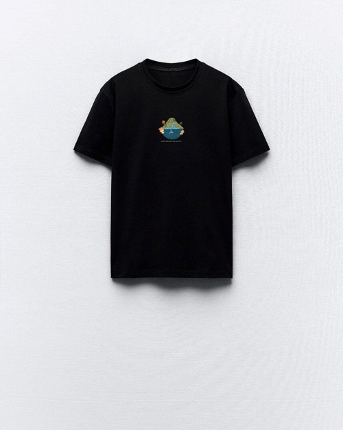 Do Not Work More Thank You Line Baskılı Siyah Kadın T-Shirt