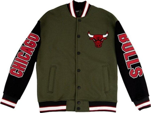 Unisex Haki Nakışlı Chicago 23 Oversize Kolej Ceket