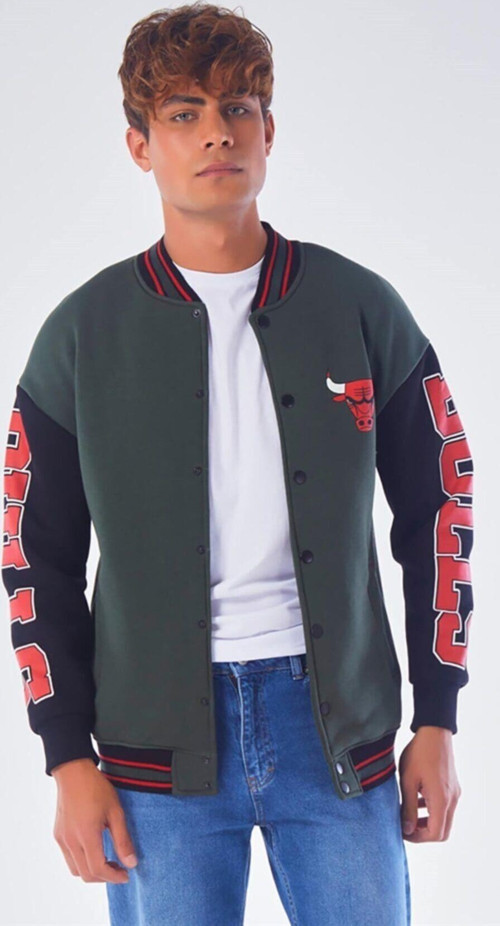 Unisex Haki Chicago 23 Oversize Kolej Ceket