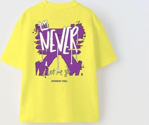 Never Let Me Go Yazılı Baskılı Sarı Çocuk T-Shirt