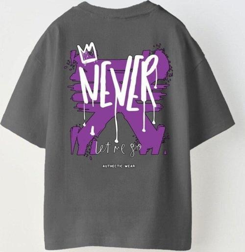 Never Let Me Go Yazılı Baskılı Füme Çocuk T-Shirt