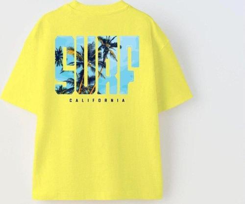 Surf California Yazılı Baskılı Sarı Çocuk T-Shirt