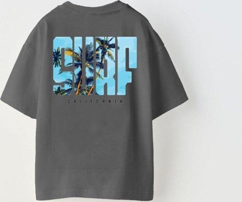 Surf California Yazılı Baskılı Füme Çocuk T-Shirt