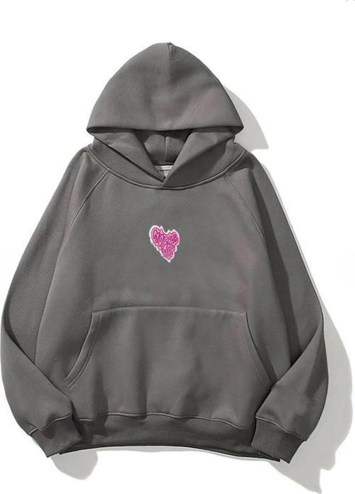 Kapüşonlu Içi Polar No Fear Baskılı Füme Unisex Oversize Hoodie Sweatshirt