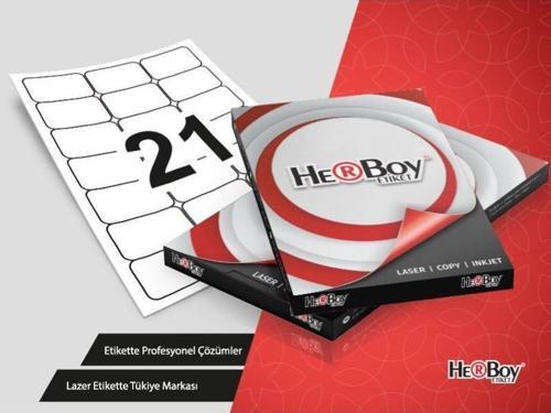 HB-1021 Beyaz Lazer Etiket A4, 63,5mm x 38,1mm