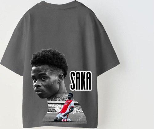 Euro 2024'Ün Genç Yıldızları Saka Baskılı Füme Çocuk T-Shirt