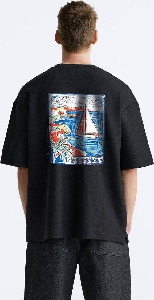 Bisiklet Yaka Le Vieux Baskılı Oversize Erkek T-Shirt