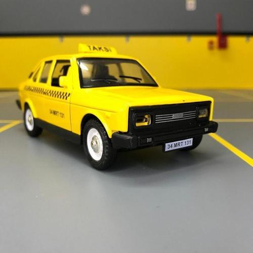 Murat 131 Taksi 1/36 Ölçek *C&C Model Garage* Çek Bırak Diecast Metal Model Oyuncak Araba