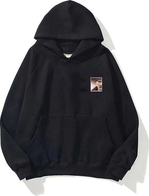 Kapüşonlu Içi Polar Mustafa Kemal Atatürk Baskılı Siyah Unisex Hoodie Sweatshirt