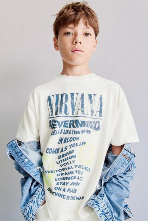Nirvana Yazılı Smile Baskılı Beyaz Çocuk T-Shırt