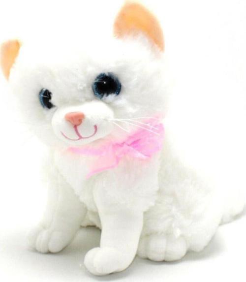 Miyavlayan Sesli Peluş Beyaz Kedi