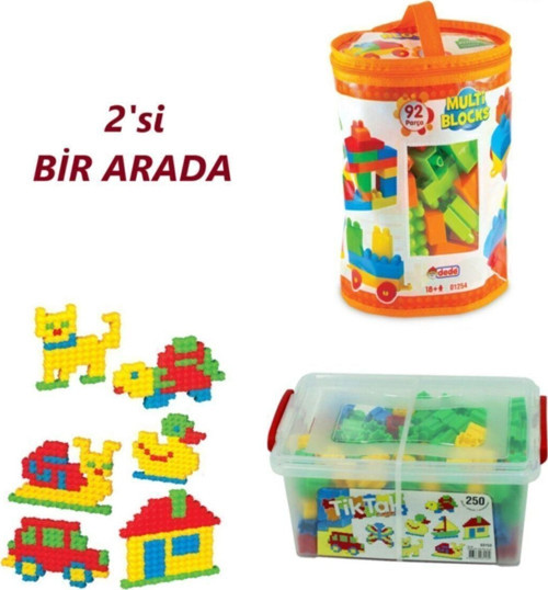 Tik Tak Puzzle Eğitici Şekiller 250 Parça-Multi Bloklar 92 Parça Kn-198