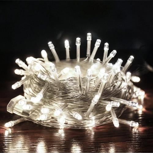 Toprockstore 100 Ledli Fişli, Dekor Lambası 10M Beyaz Yılbaşı Ağacı Işığı 10M