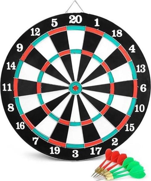 Toprockstore Dart Oyun Seti Çift Taraflı 35,5 Cm 6 Adet Ok