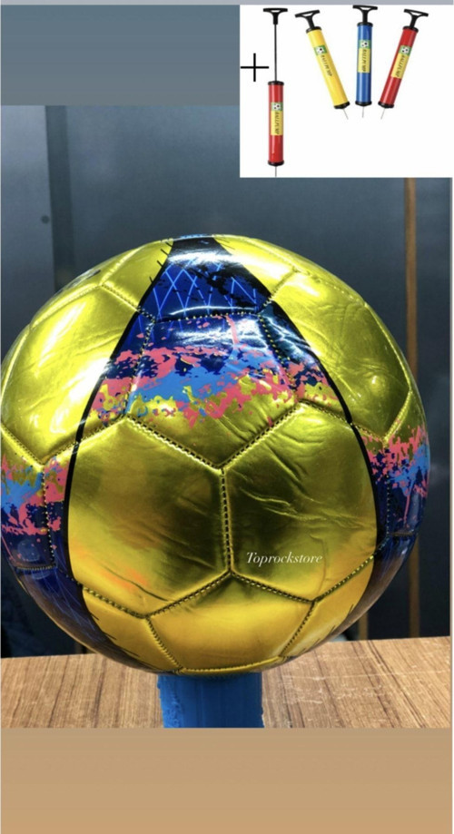 Toprockstore Parlak Dikişli Futbol Topu 5 Numara + Şişirme Pompası