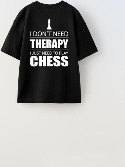 I Don'T Need Therapy I Just Need To Play Chess Yazılı Şah Tasarım Baskılı Siyah Çocuk T-Sh