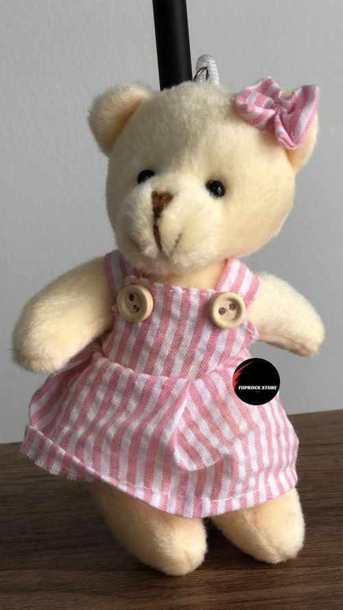 Toprockstore Sevimli Elbiseli Tulumlu Ayıcık Peluş Oyuncak Anahtarlık Uyku Arkadaşı Hediyelik 12 Cm