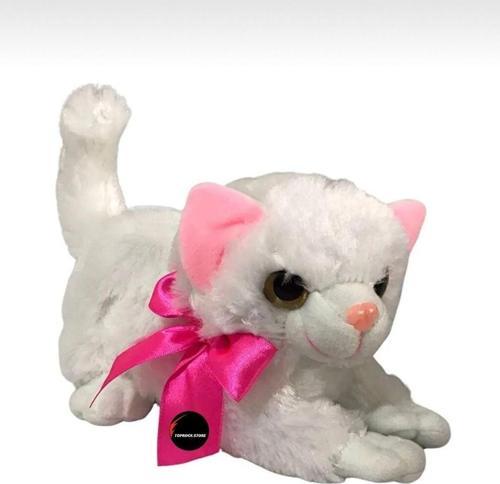 Toprockstore Miyavlayan Sesli Kedi Peluş Oyuncak 30 Cm