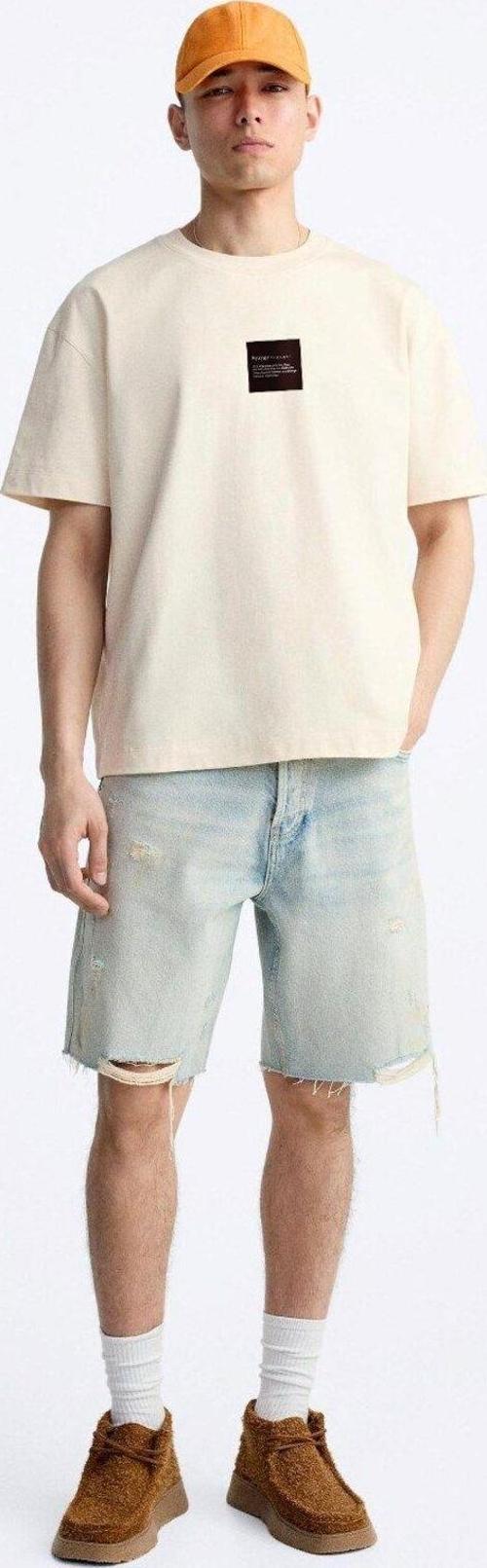 Bisiklet Yaka Syzygy Yazılı Oversize Ekru Erkek T-Shirt