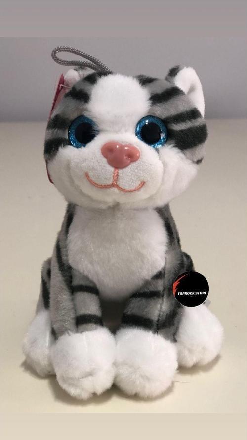 Toprockstore Sevimli Peluş Kedi Oyuncak Hediyelik Uyku Arkadaşı Renkli Gözlü 15 Cm