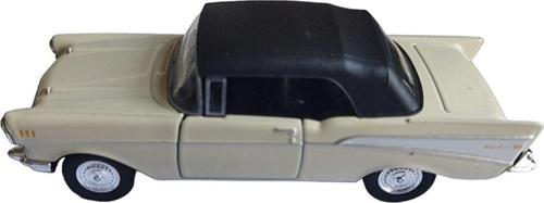 Lisanslı 1957 Chevrolet Bel Air Çek Bırak Model Metal Araba (1:34) Krem