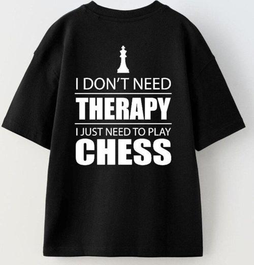 I Don'T Need Therapy I Just Need To Play Chess Yazılı Şah Tasarım Baskılı Siyah Çocuk T-Sh