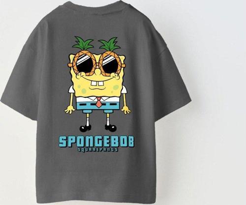 Spongebob Baskılı Füme Çocuk T-Shırt