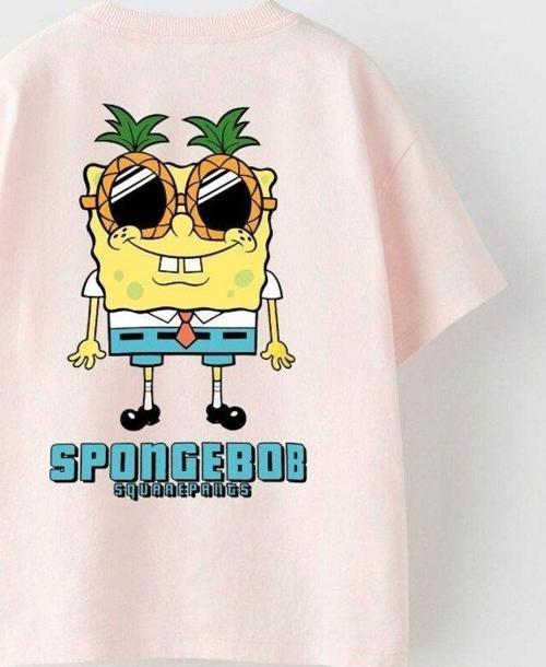 Spongebob Baskılı Pembe Çocuk T-Shırt