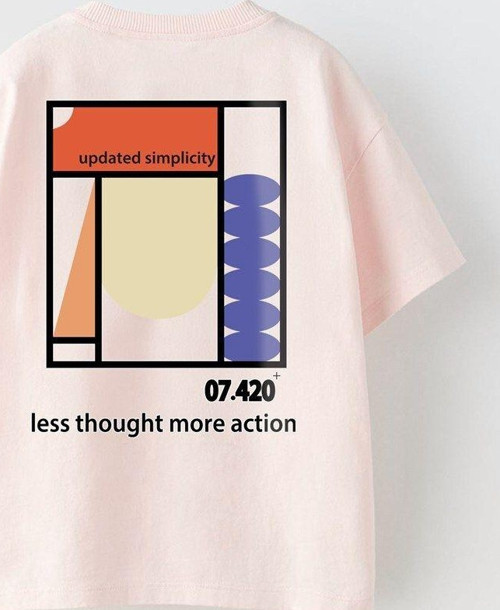 Updated Simplicity Yazılı Desen Tasarım Baskılı Pembe Çocuk T-Shirt